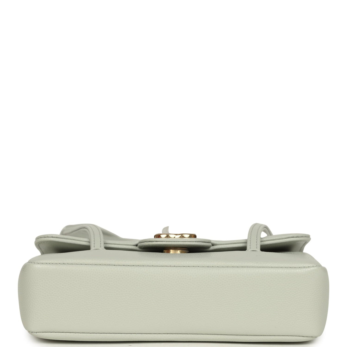 Chanel Mini Preppy Coco Clutch with Straps Light Green Shiny Caviar Brushed Gold Hardware