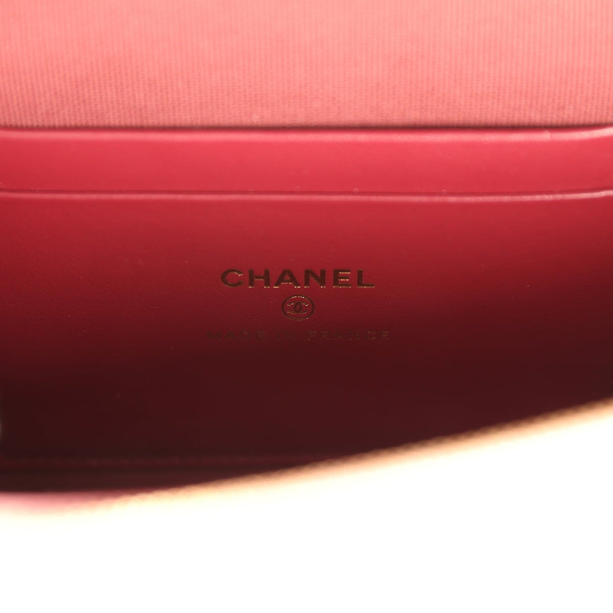 Chanel Sleek Chevron Top Handle Long Vanity Case with Chain Pink Shiny Caviar Gold Hardware