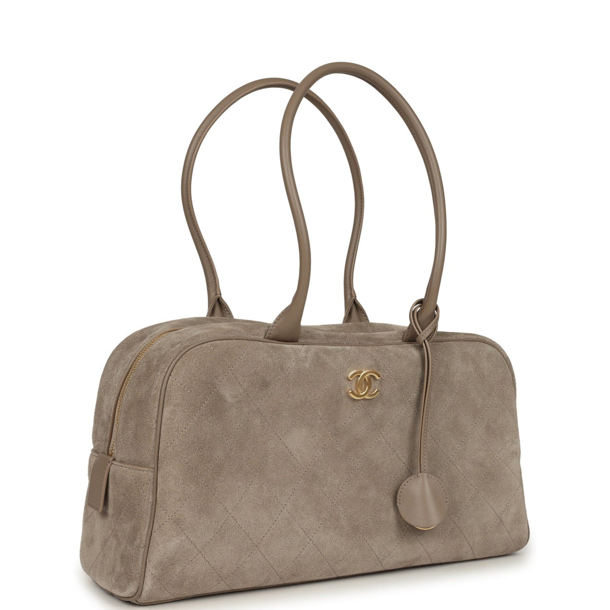 Chanel Large "Perfect Bowling" Bag Dark Beige Gold Hardware