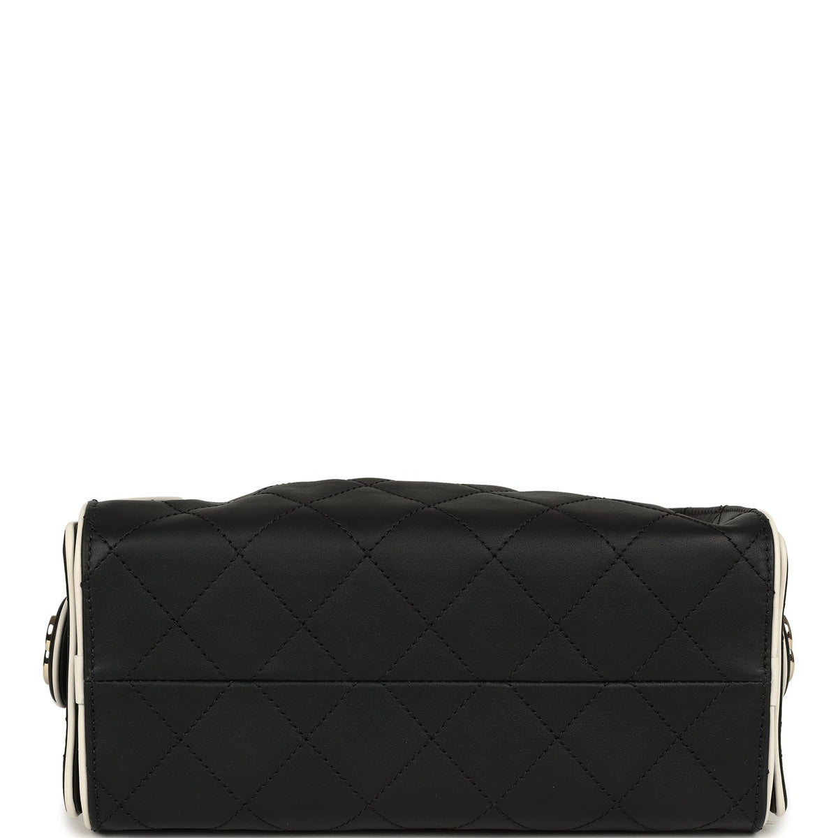 Chanel Mini 25 Hobo Bag Black and White Calfskin Light Gold Hardware