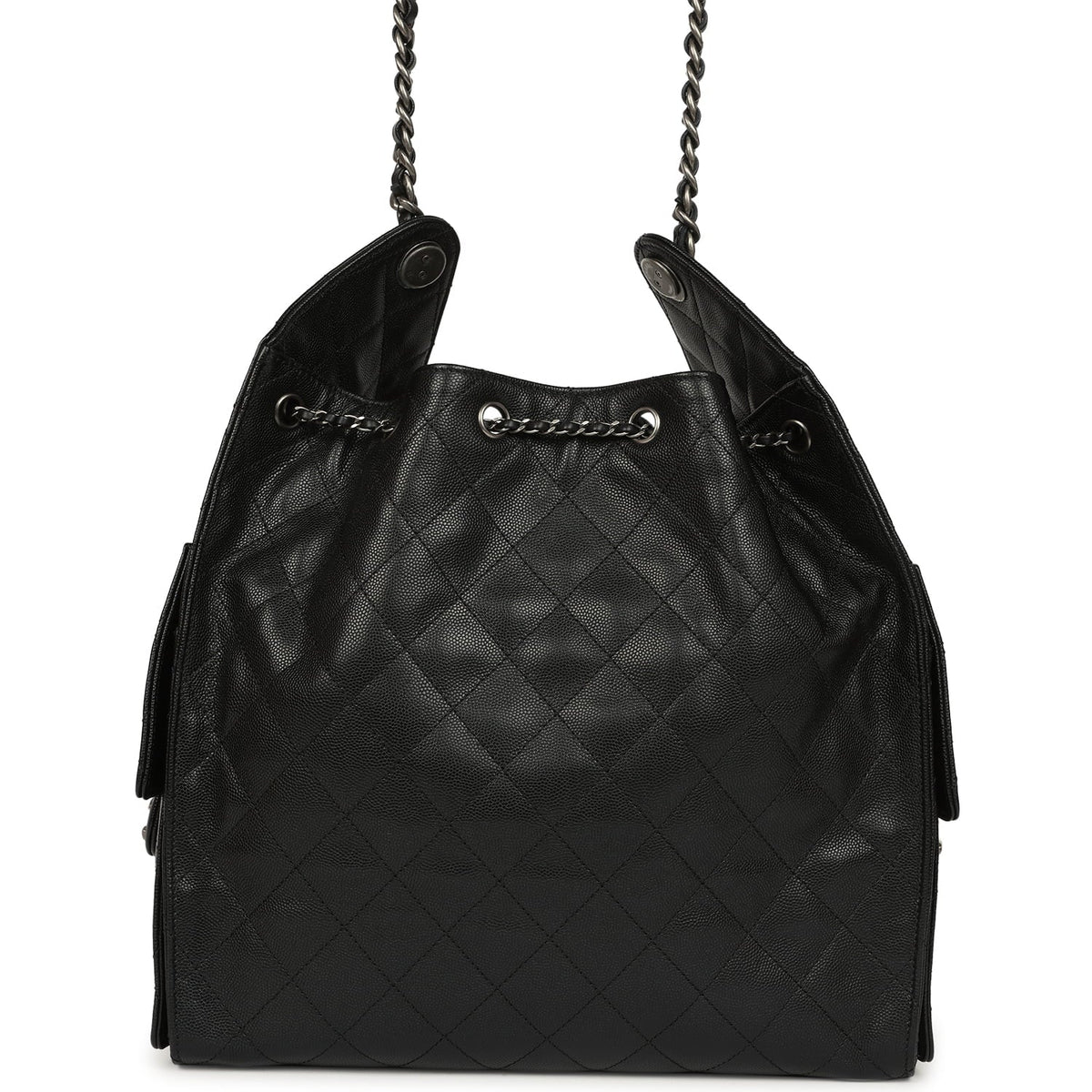 Chanel Medium 25 Hobo Bag Black Caviar Aged Ruthenium Hardware