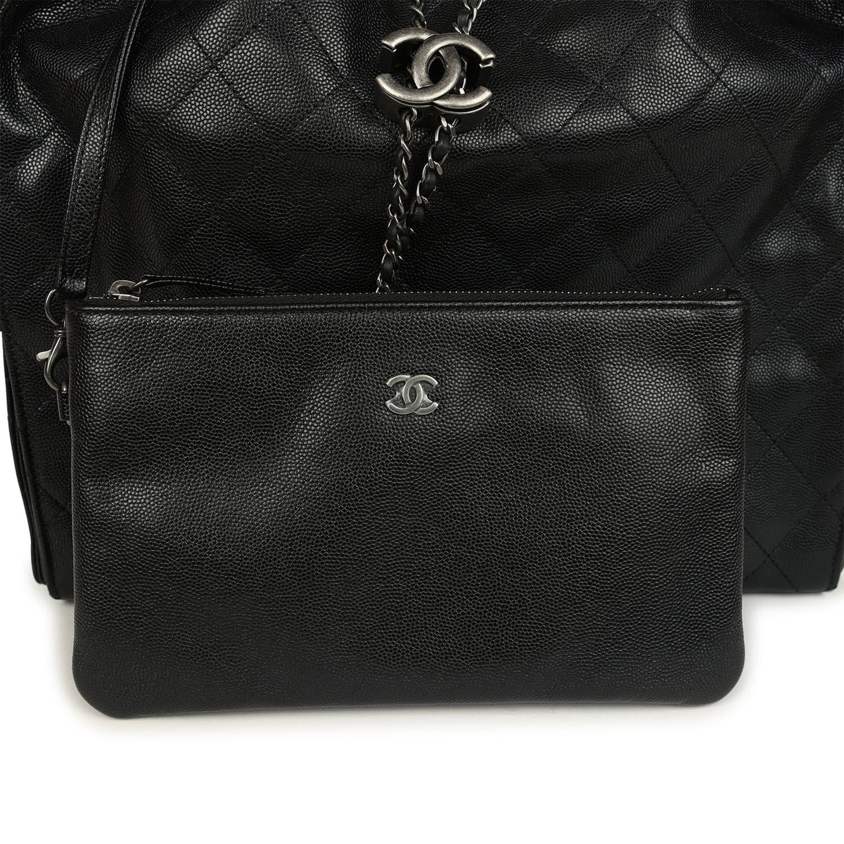 Chanel Medium 25 Hobo Bag Black Caviar Aged Ruthenium Hardware