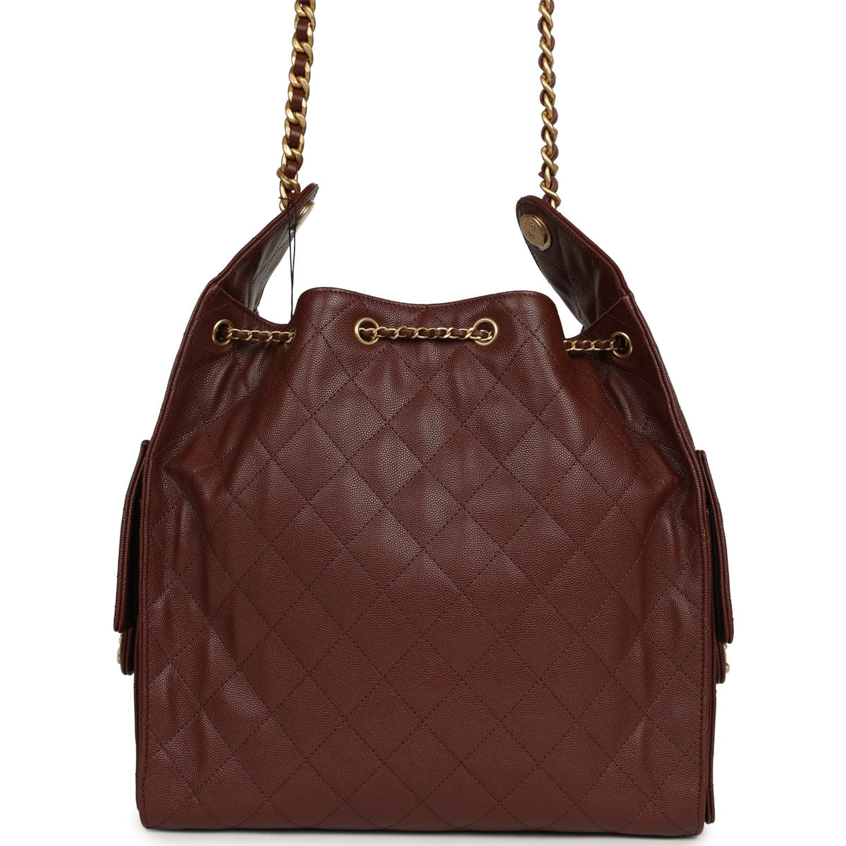 Chanel Medium 25 Hobo Bag Brown Caviar Antique Gold Hardware
