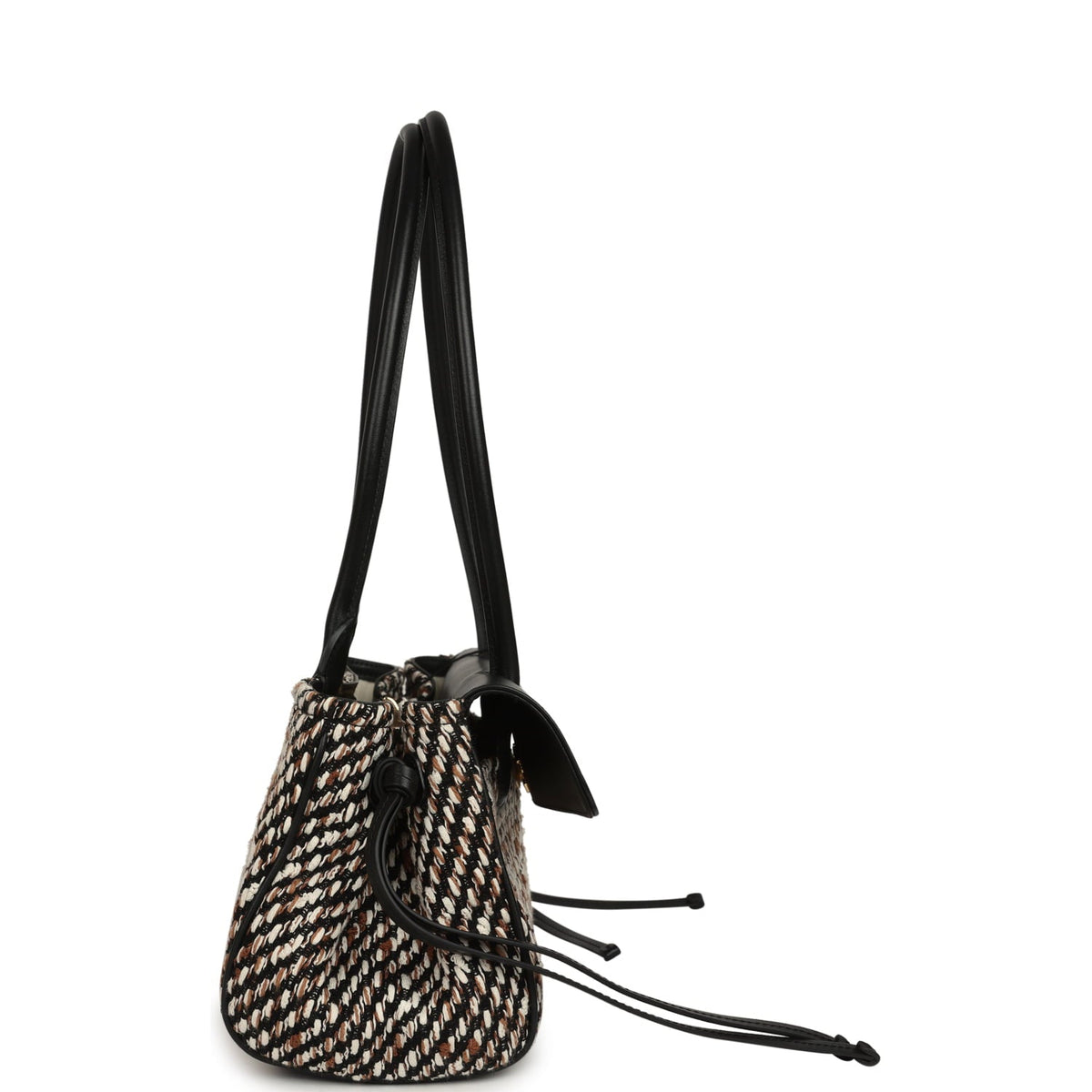 Chanel Small "Urban Essential" East West Shopping Tote Black Calfskin and Multi Tweed Gold Hardware