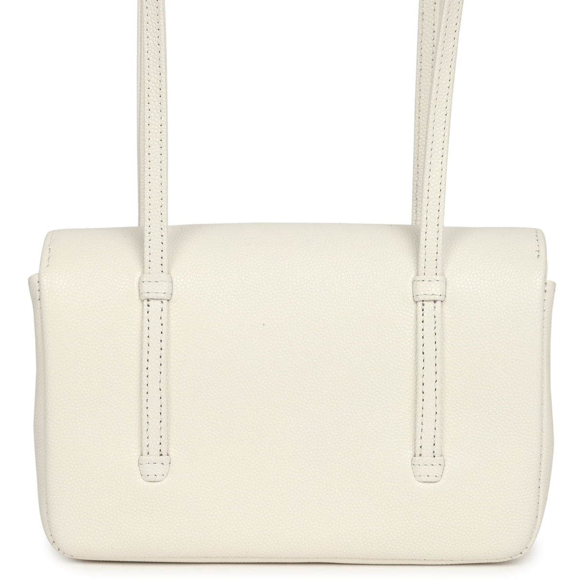 Chanel Mini Preppy Coco Clutch with Straps White Shiny Caviar Brushed Gold Hardware