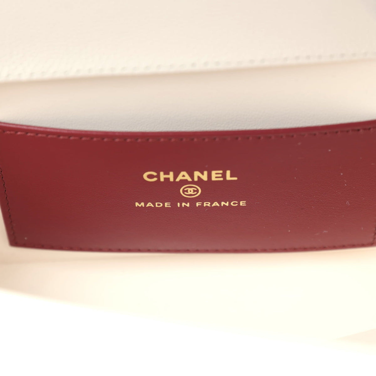 Chanel Mini Preppy Coco Clutch with Straps White Shiny Caviar Brushed Gold Hardware