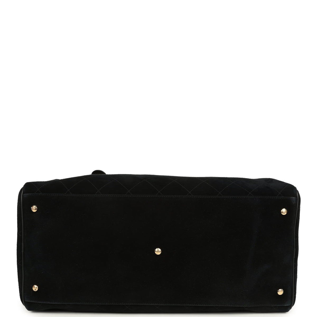 Chanel Maxi "Perfect Bowling" Bag Black Suede Gold Hardware