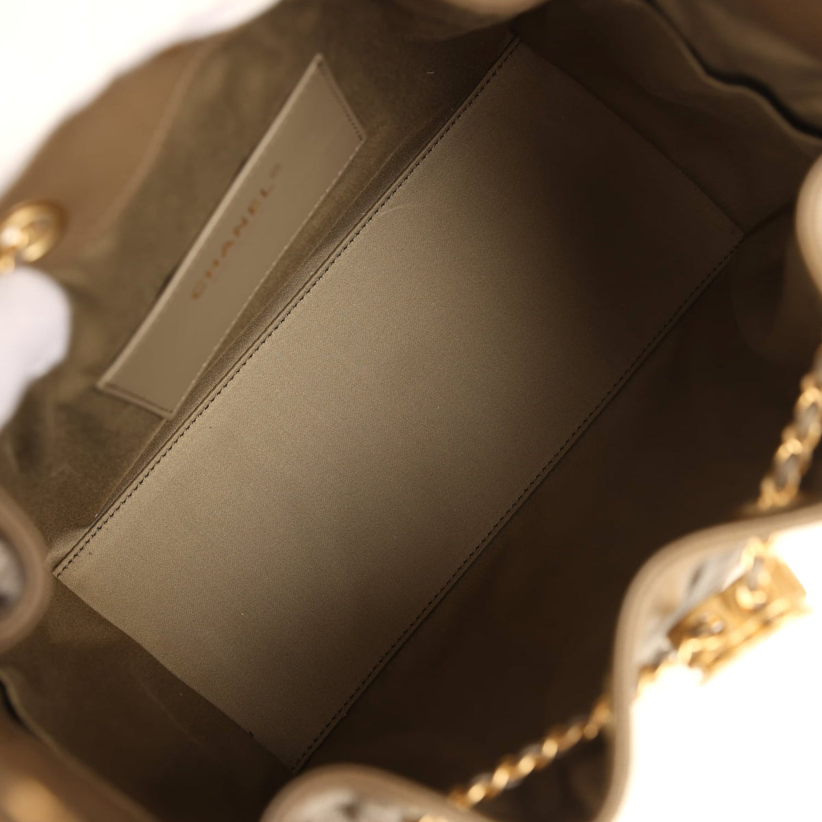 Chanel Small 25 Hobo Bag Dark Khaki Caviar Antique Gold Hardware