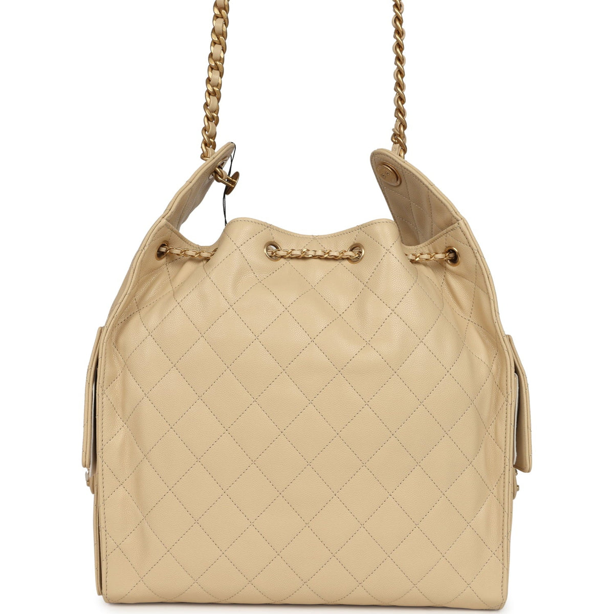 Chanel Medium 25 Hobo Bag Light Beige Caviar Antique Gold Hardware