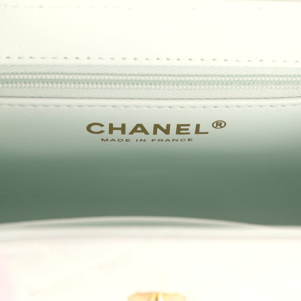 Chanel Small Kelly Shopper Mint Shiny Lambskin Brushed Gold Hardware