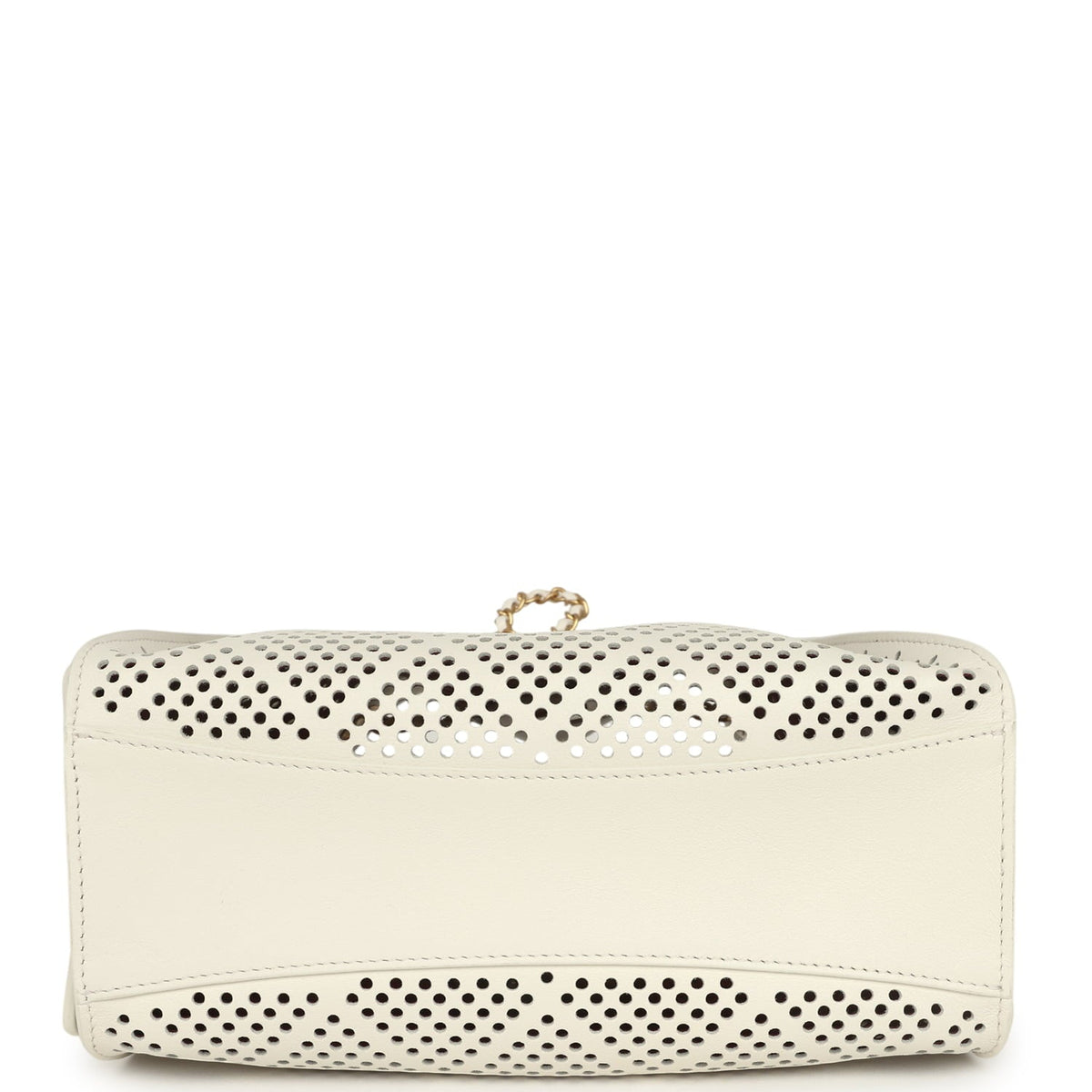 Chanel Mini 25 Hobo Bag White Perforated Calfskin Antique Gold Hardware