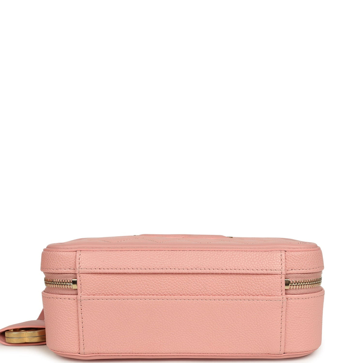 Pre-owned Chanel Medium CC Filigree Vanity Case Pink Caviar Brushed Gold Hardware