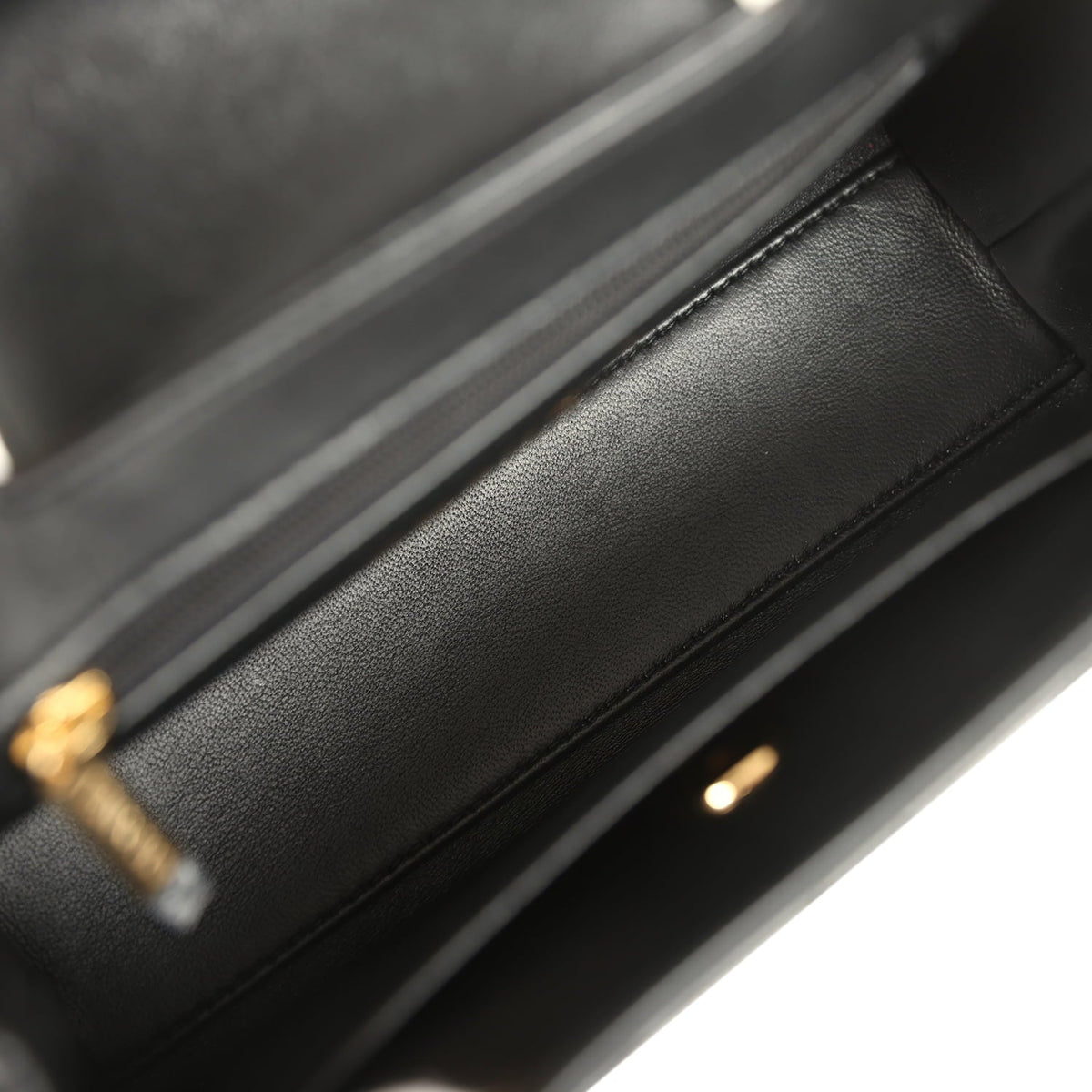 Chanel Small Fringe Kelly Black Lambskin Gold Hardware