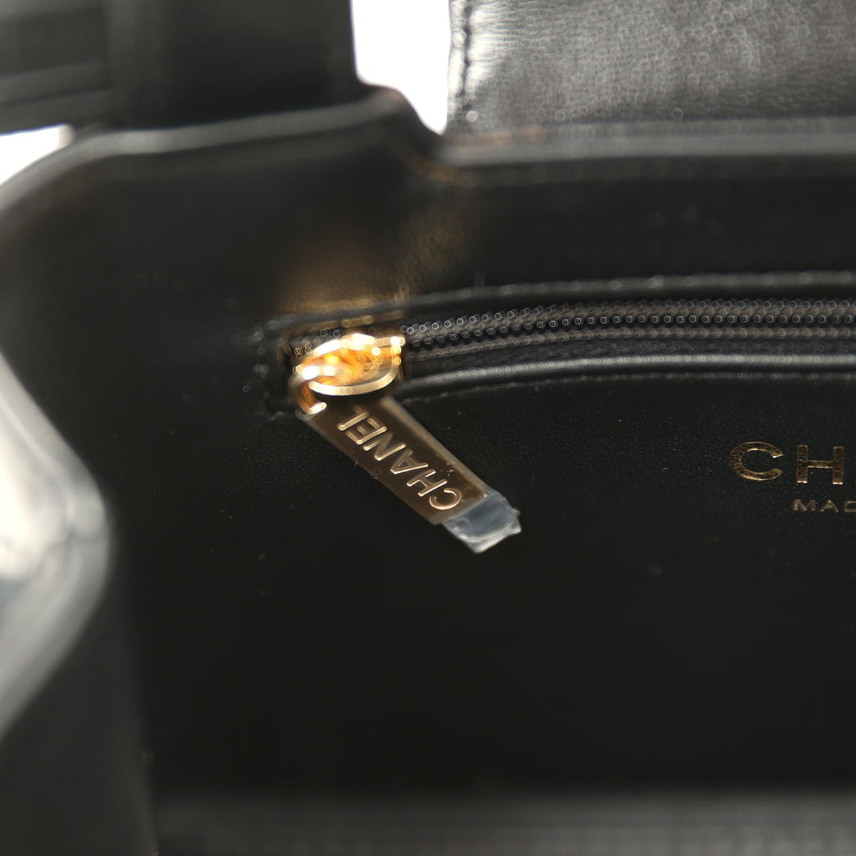 Chanel Small Fringe Kelly Black Lambskin Gold Hardware