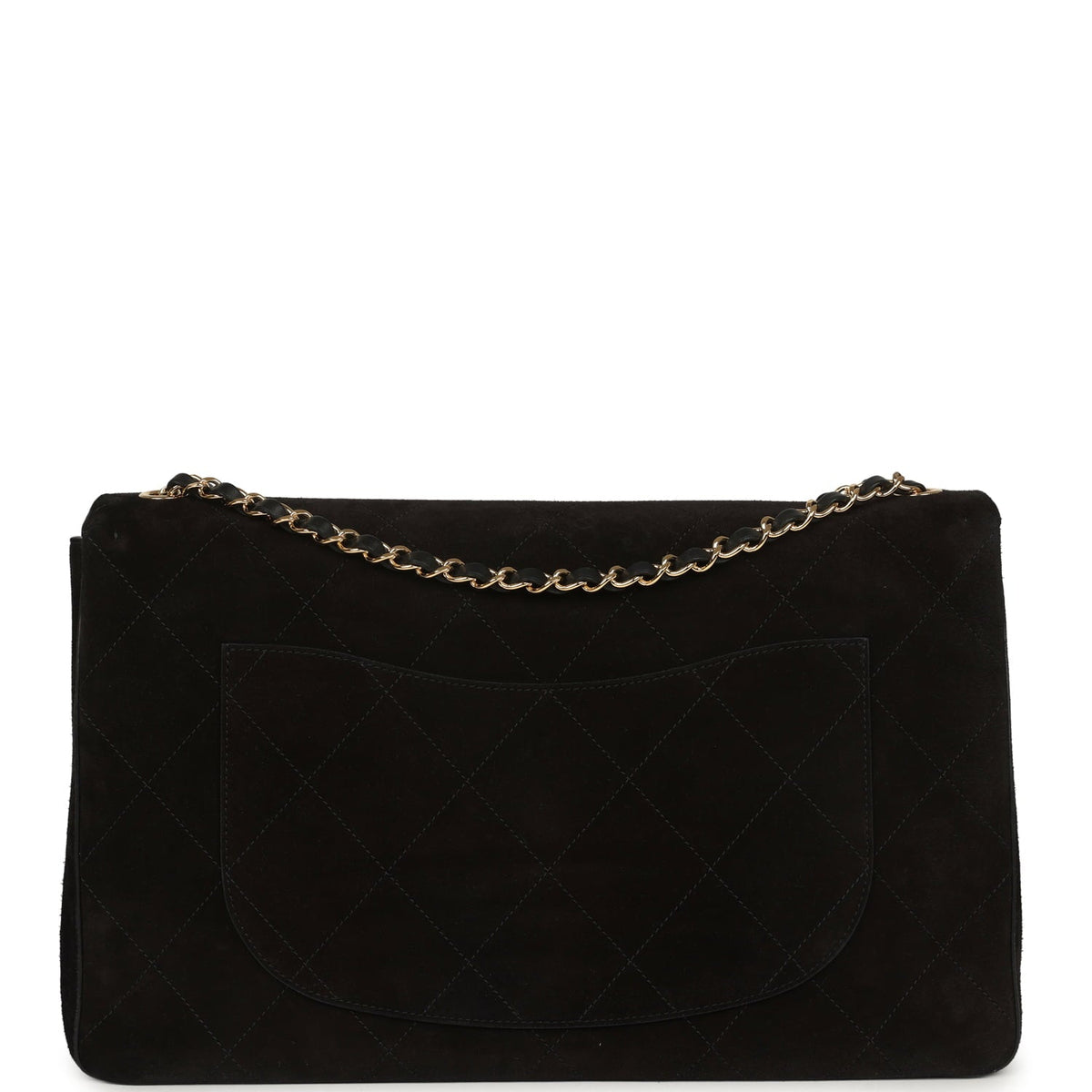 Chanel Maxi "Souplissimo" Large Flap Bag Black Suede Gold Hardware