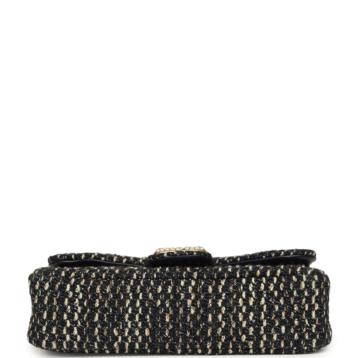 Chanel Small Westminster Pearl Flap Bag Black, Gold, White Tweed Brushed Gold Hardware