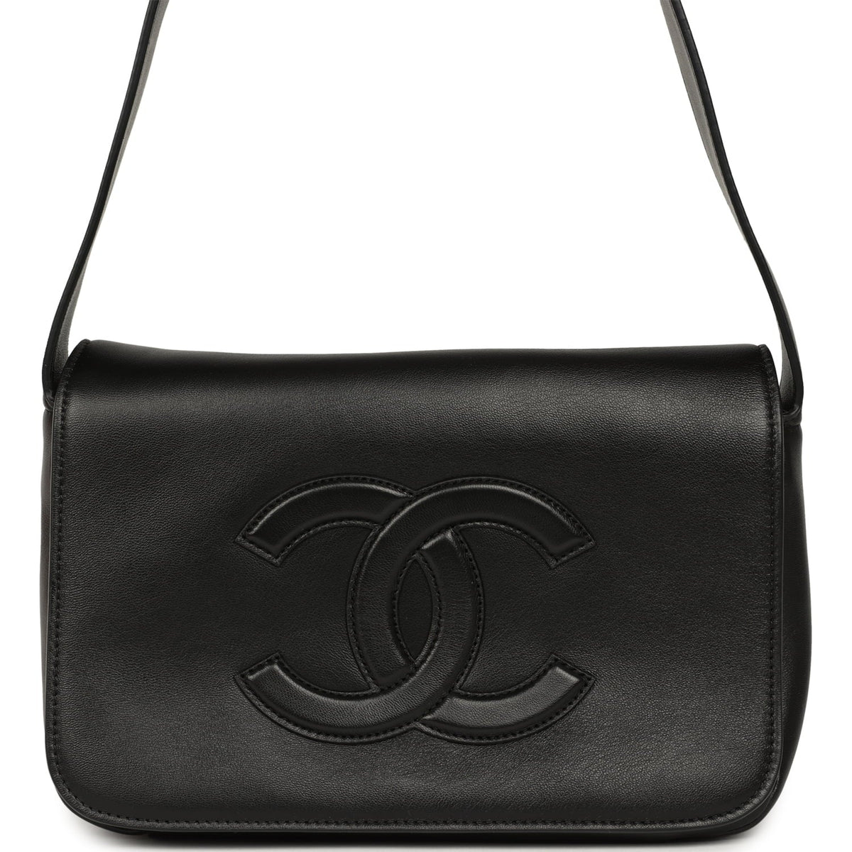 Chanel CC Messenger Bag Black Lambskin Gold Hardware