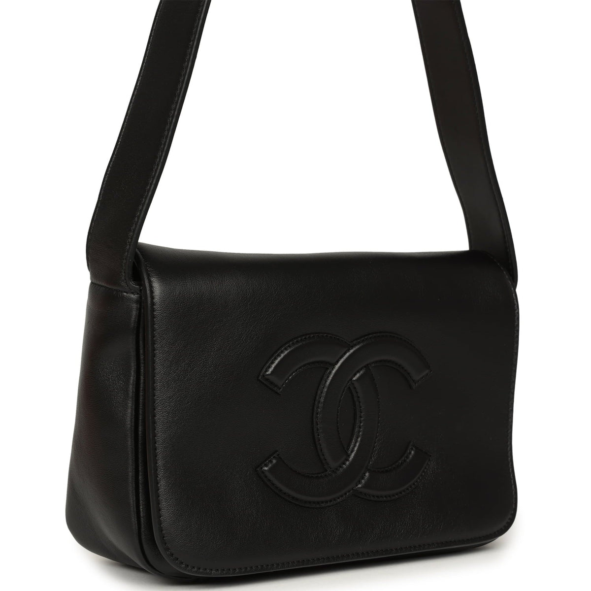 Chanel CC Messenger Bag Black Lambskin Gold Hardware