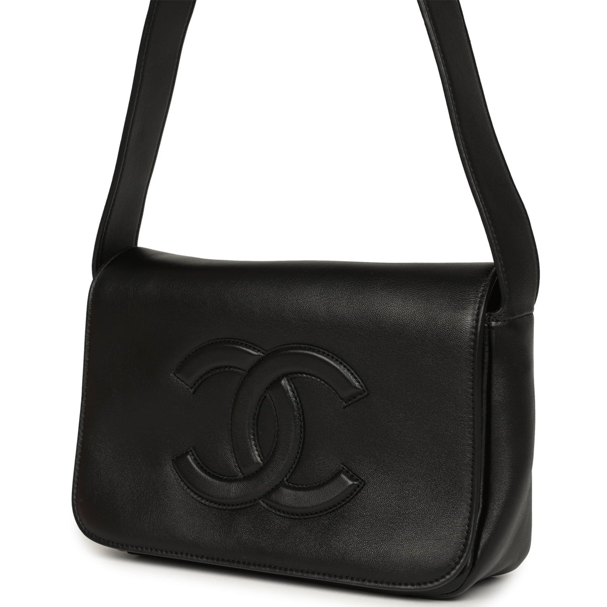 Chanel CC Messenger Bag Black Lambskin Gold Hardware