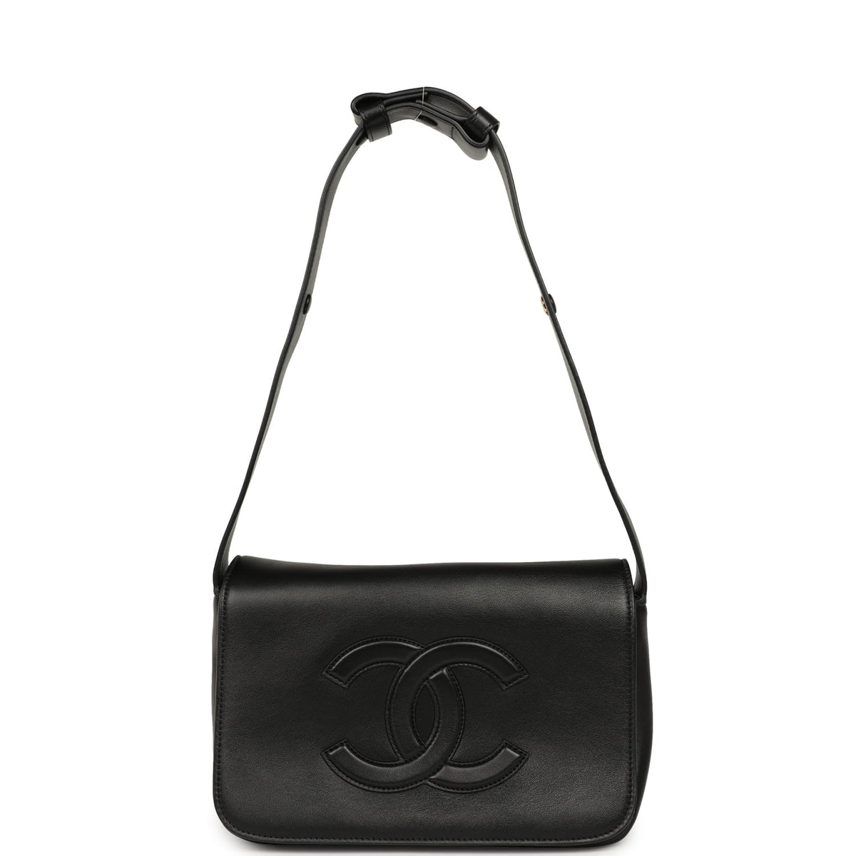 Chanel CC Messenger Bag Black Lambskin Gold Hardware