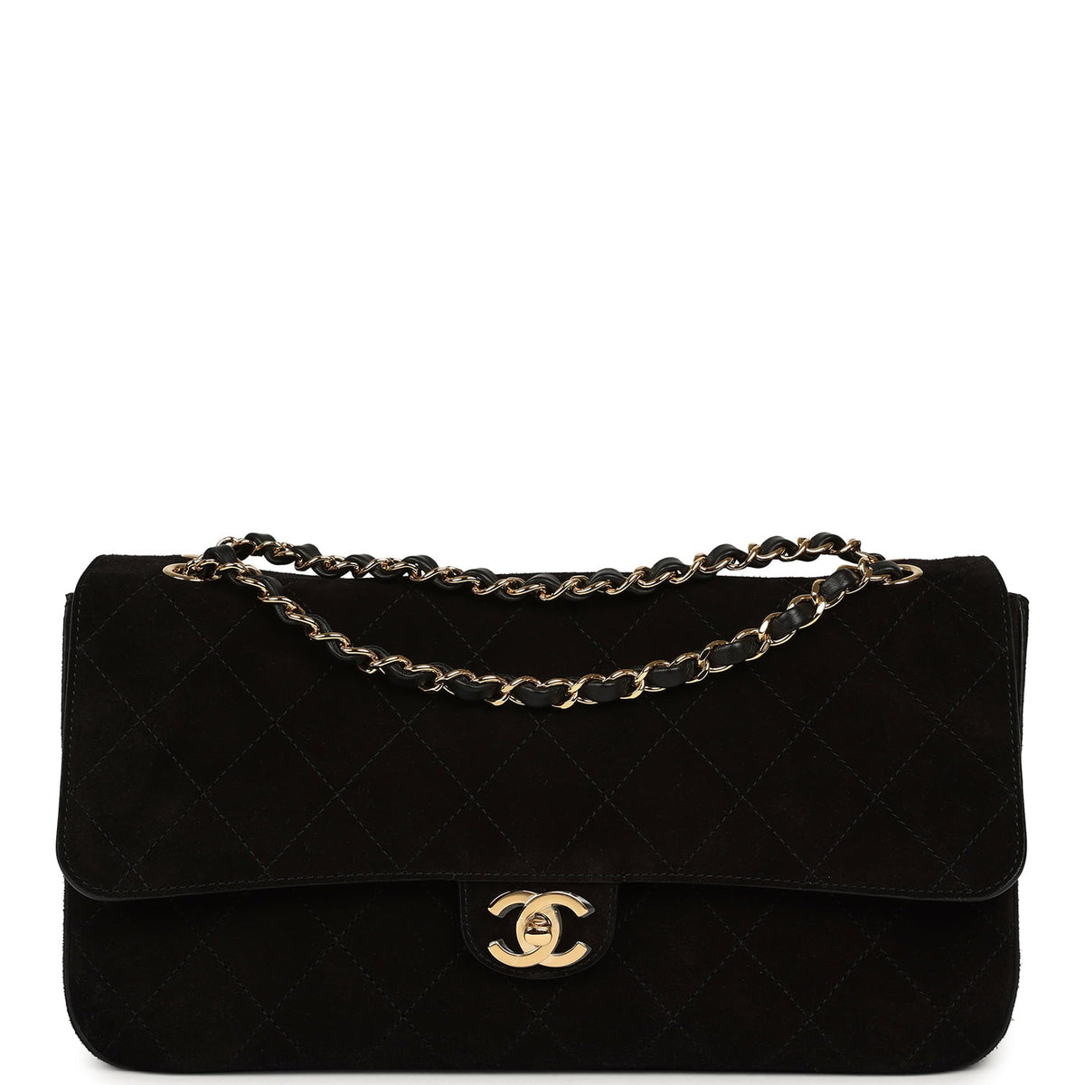 Chanel Maxi "Souplissimo" Small Flap Bag Black Suede Gold Hardware
