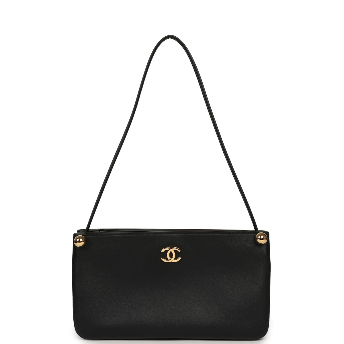 Chanel "Chic Studs" Clutch Bag Black Lambskin Gold Hardware