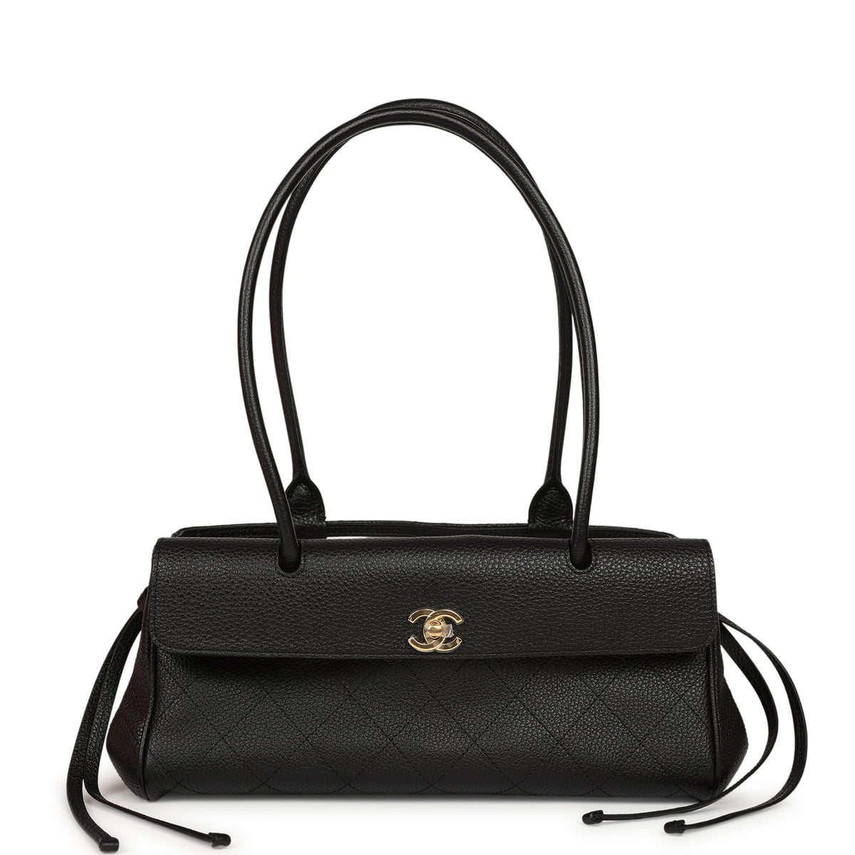 Chanel Small "Urban Essential" East West Shopping Tote Black Caviar Gold Hardware