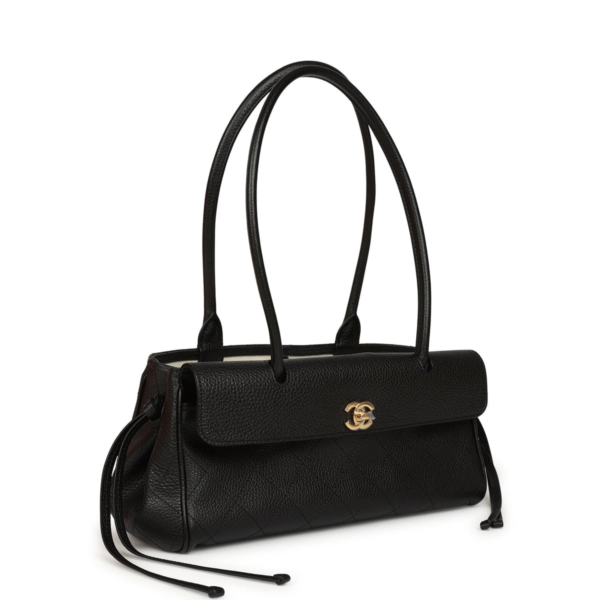 Chanel Small "Urban Essential" East West Shopping Tote Black Caviar Gold Hardware