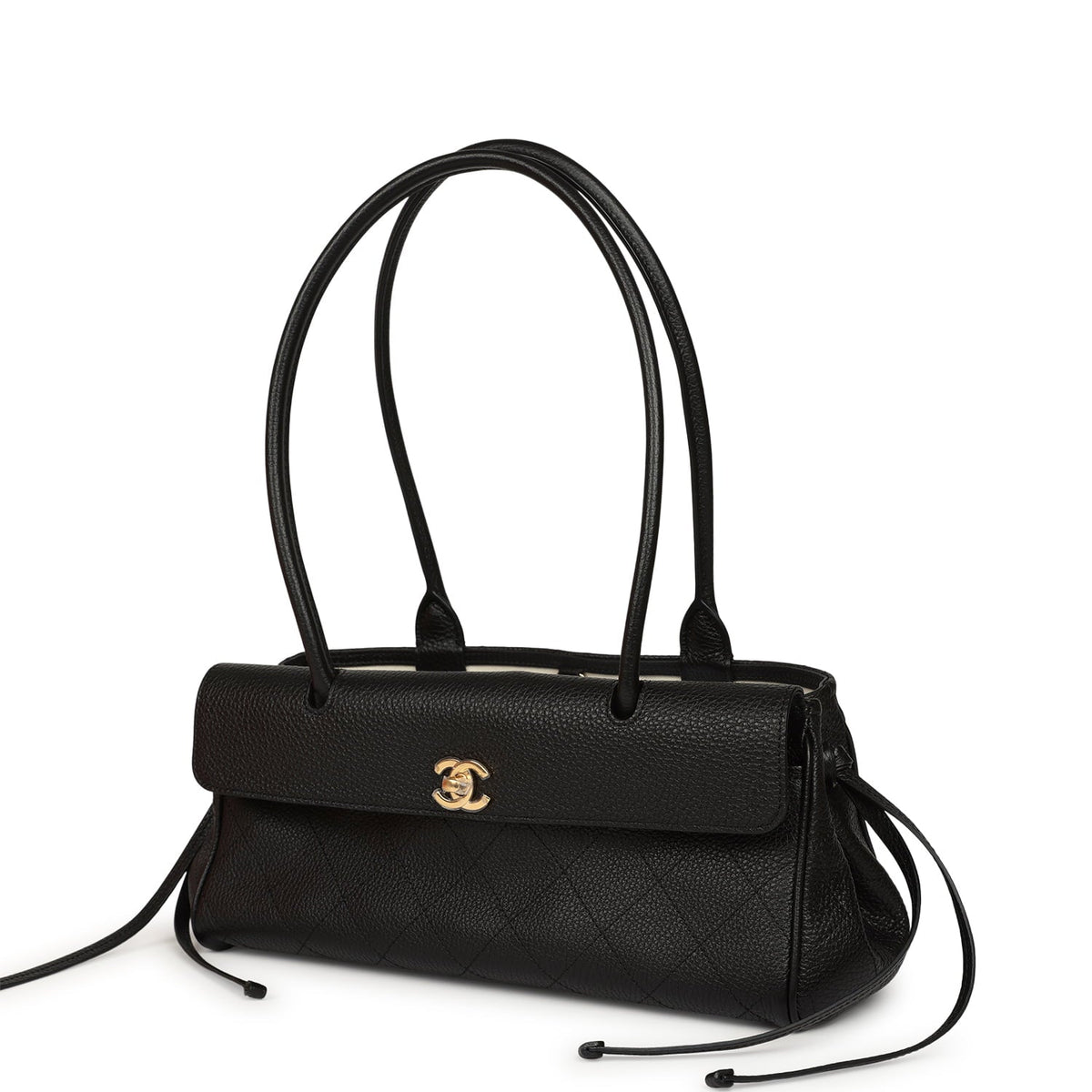 Chanel Small "Urban Essential" East West Shopping Tote Black Caviar Gold Hardware