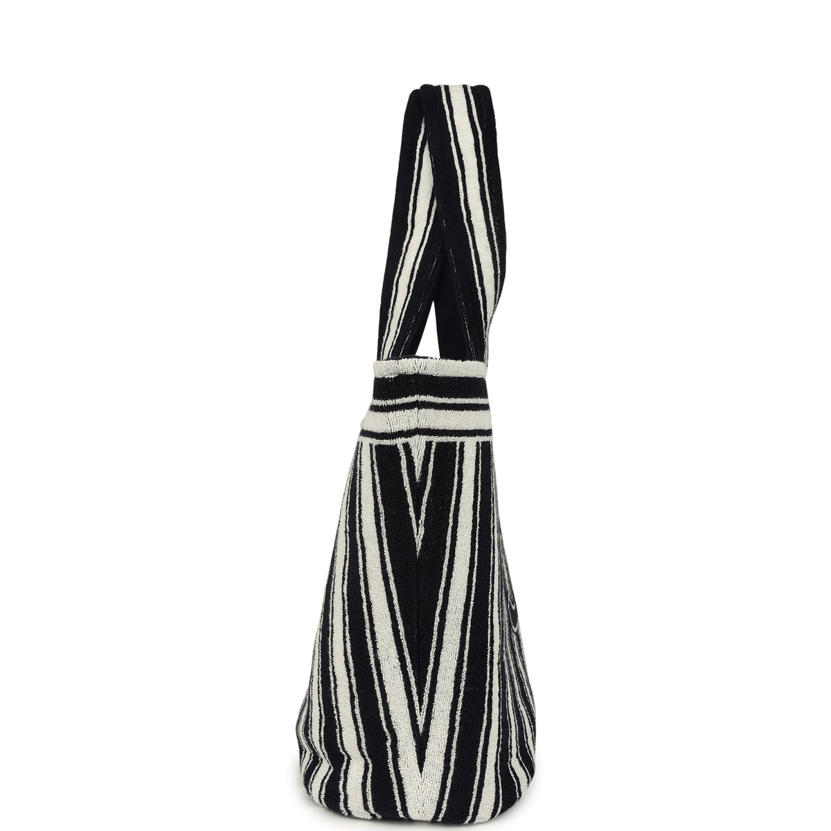 Chanel Coco Beach CC Striped Beach Tote Bag & Towel Set Navy Blue, White Terry Silver Hardware