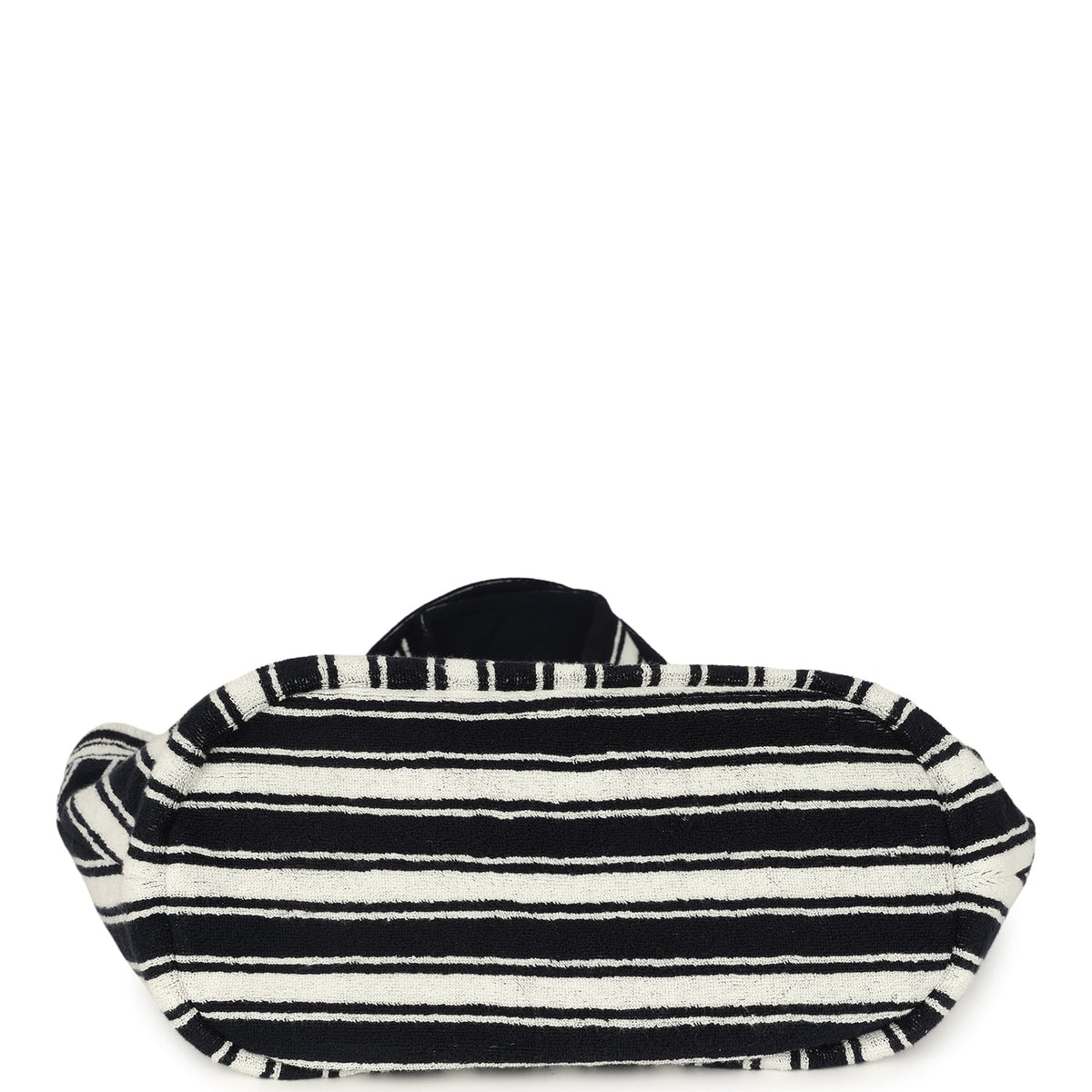 Chanel Coco Beach CC Striped Beach Tote Bag & Towel Set Navy Blue, White Terry Silver Hardware