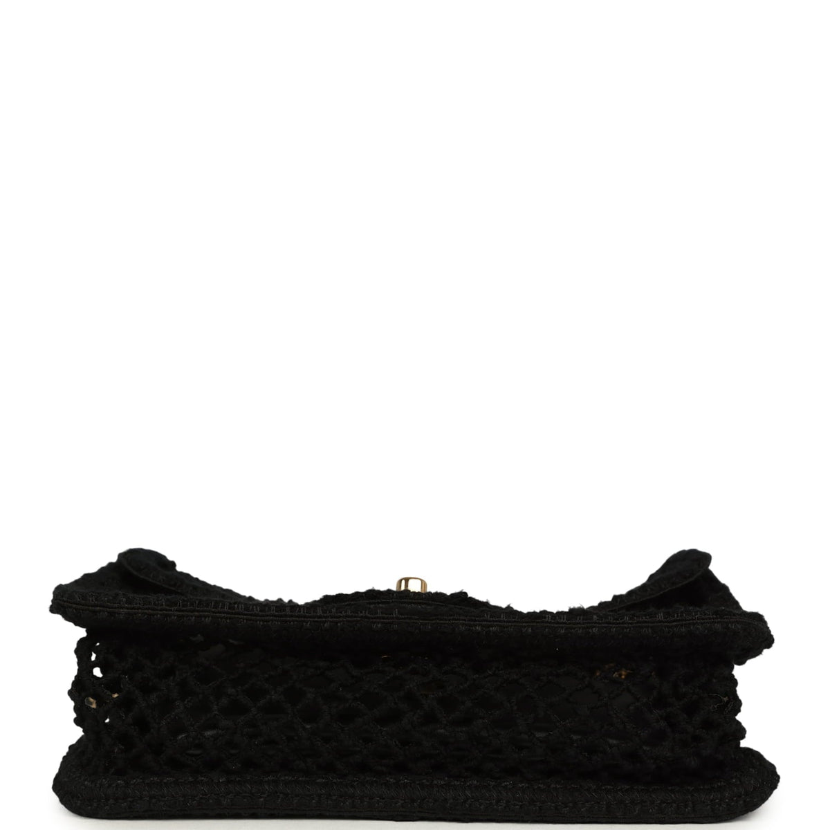 Chanel Small Coco Beach Macrame Flap Bag Black Mesh Gold Hardware