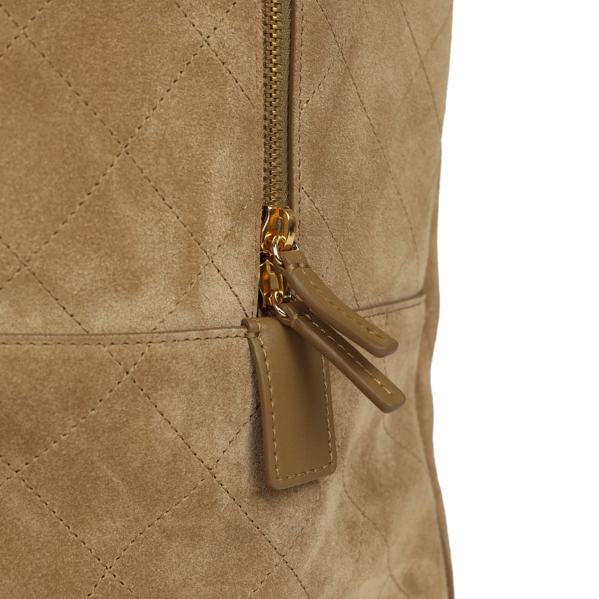 Chanel Maxi "Perfect Bowling" Bag Dark Beige Suede Gold Hardware