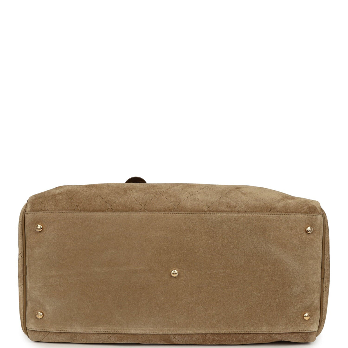 Chanel Maxi "Perfect Bowling" Bag Dark Beige Suede Gold Hardware