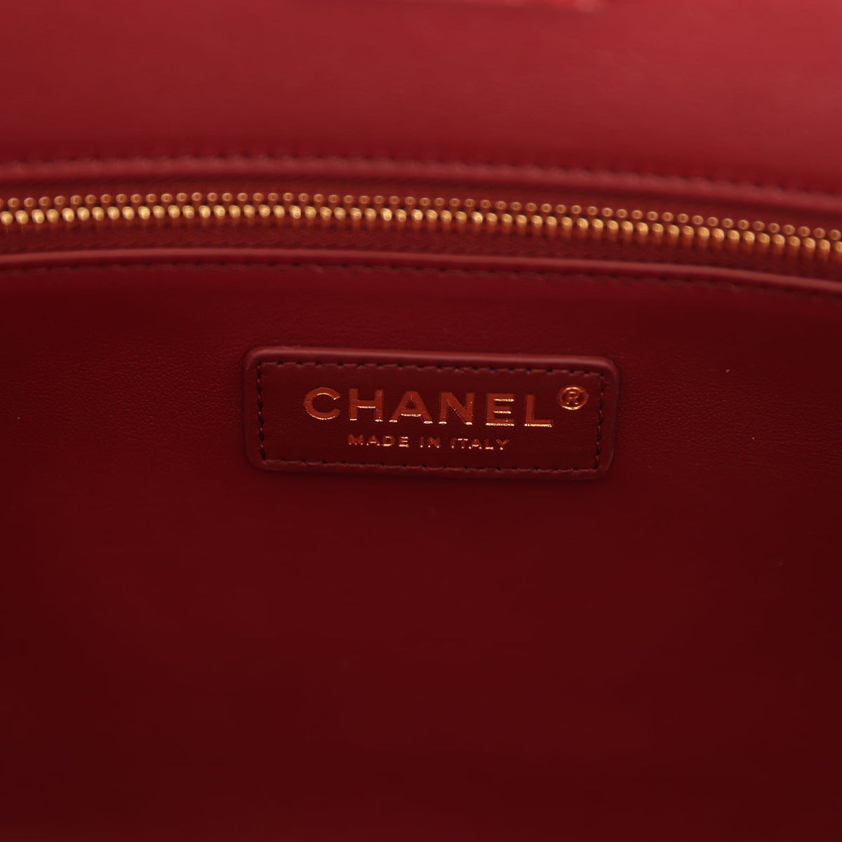Chanel Small Cerf Shopping Bag Burgundy Croc Embossed Calfskin Gold Hardware