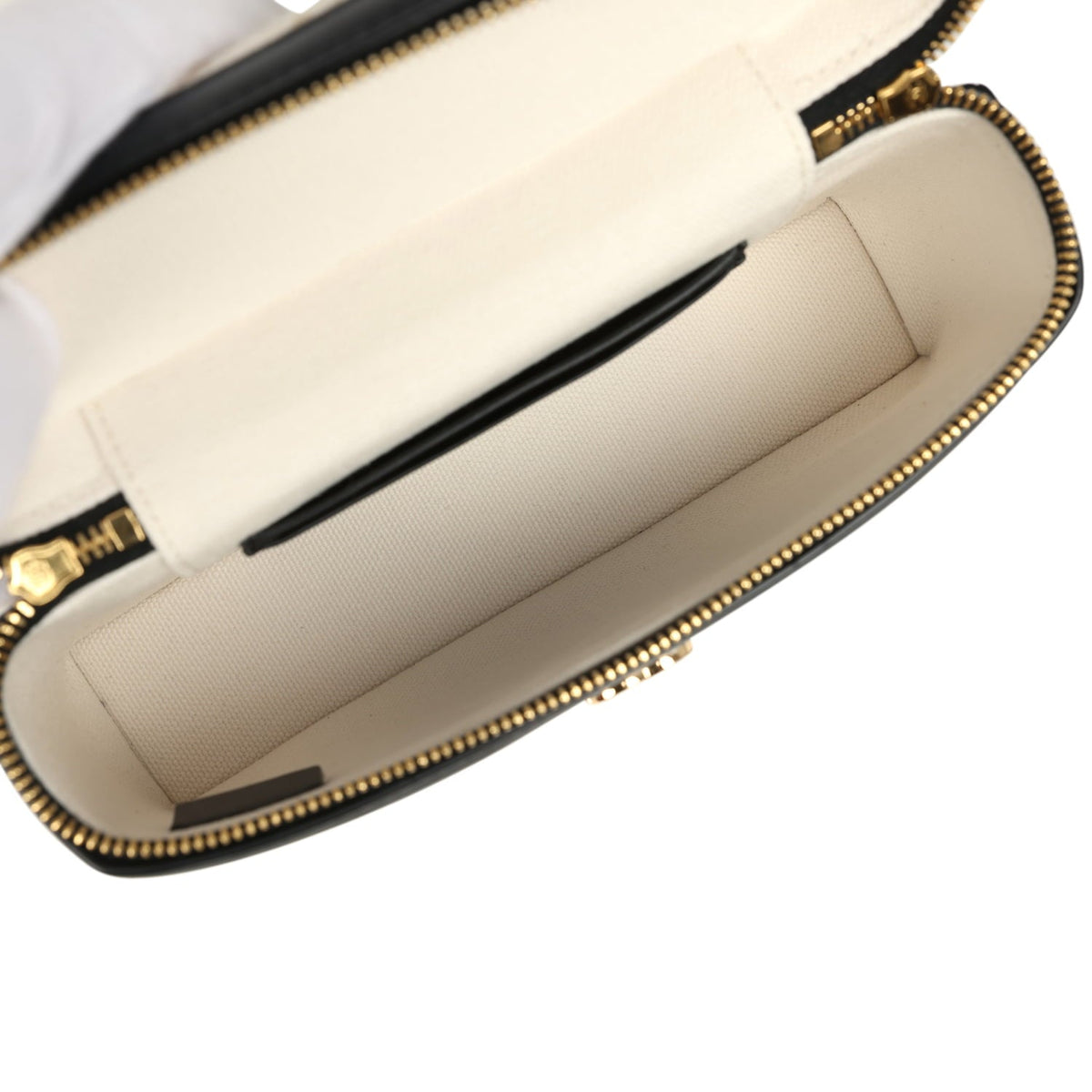 Chanel Coco Beach Top Handle Long Vanity Case with Chain Ecru Tweed and Black Calfskin Gold Hardware