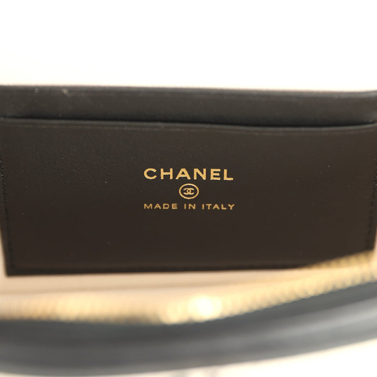 Chanel Coco Beach Top Handle Long Vanity Case with Chain Ecru Tweed and Black Calfskin Gold Hardware