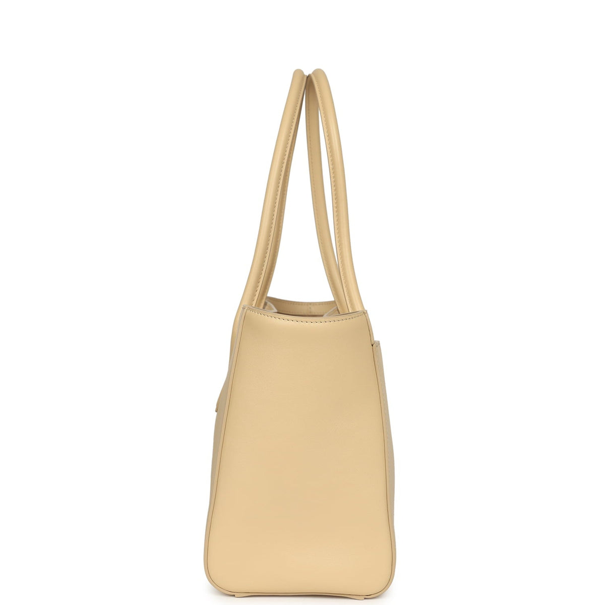 Chanel Small Cerf Shopping Bag Beige Calfskin Gold Hardware