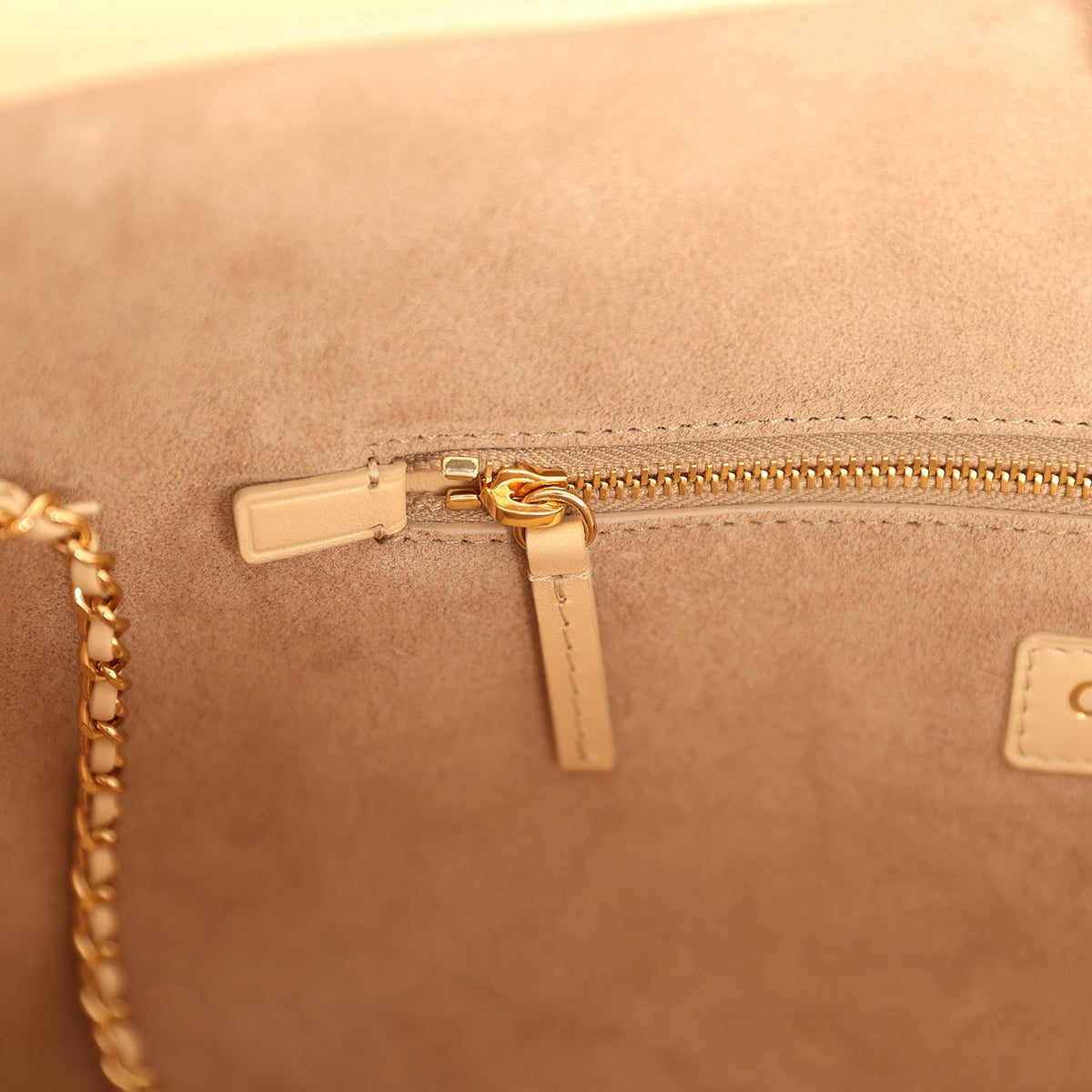 Chanel Small Cerf Shopping Bag Beige Calfskin Gold Hardware