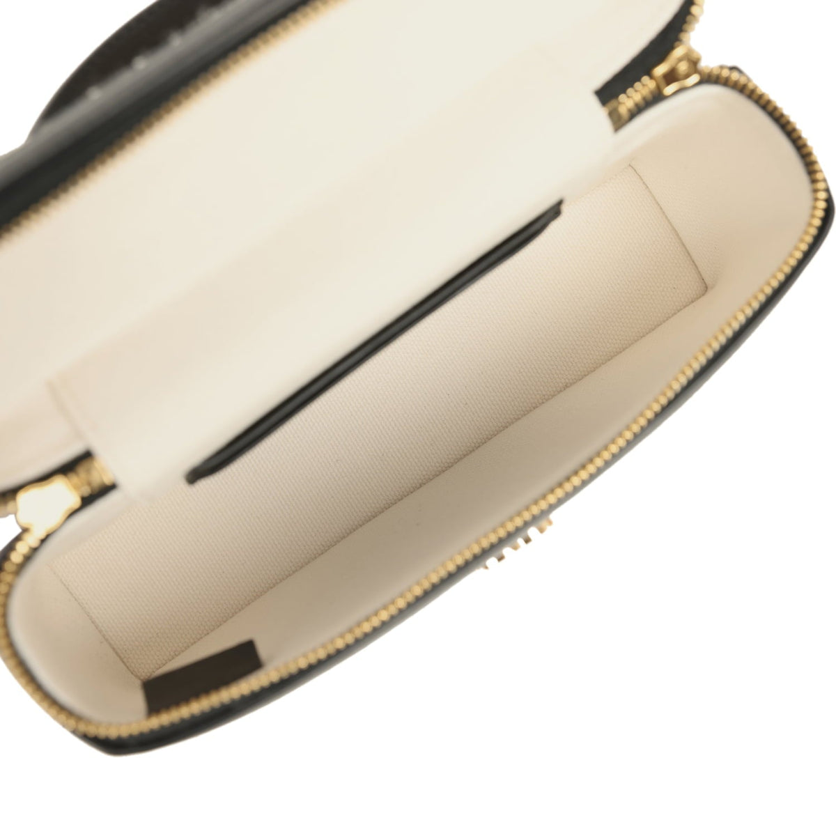 Chanel Coco Beach Top Handle Long Vanity Case with Chain Ecru Tweed and Black Calfskin Gold Hardware
