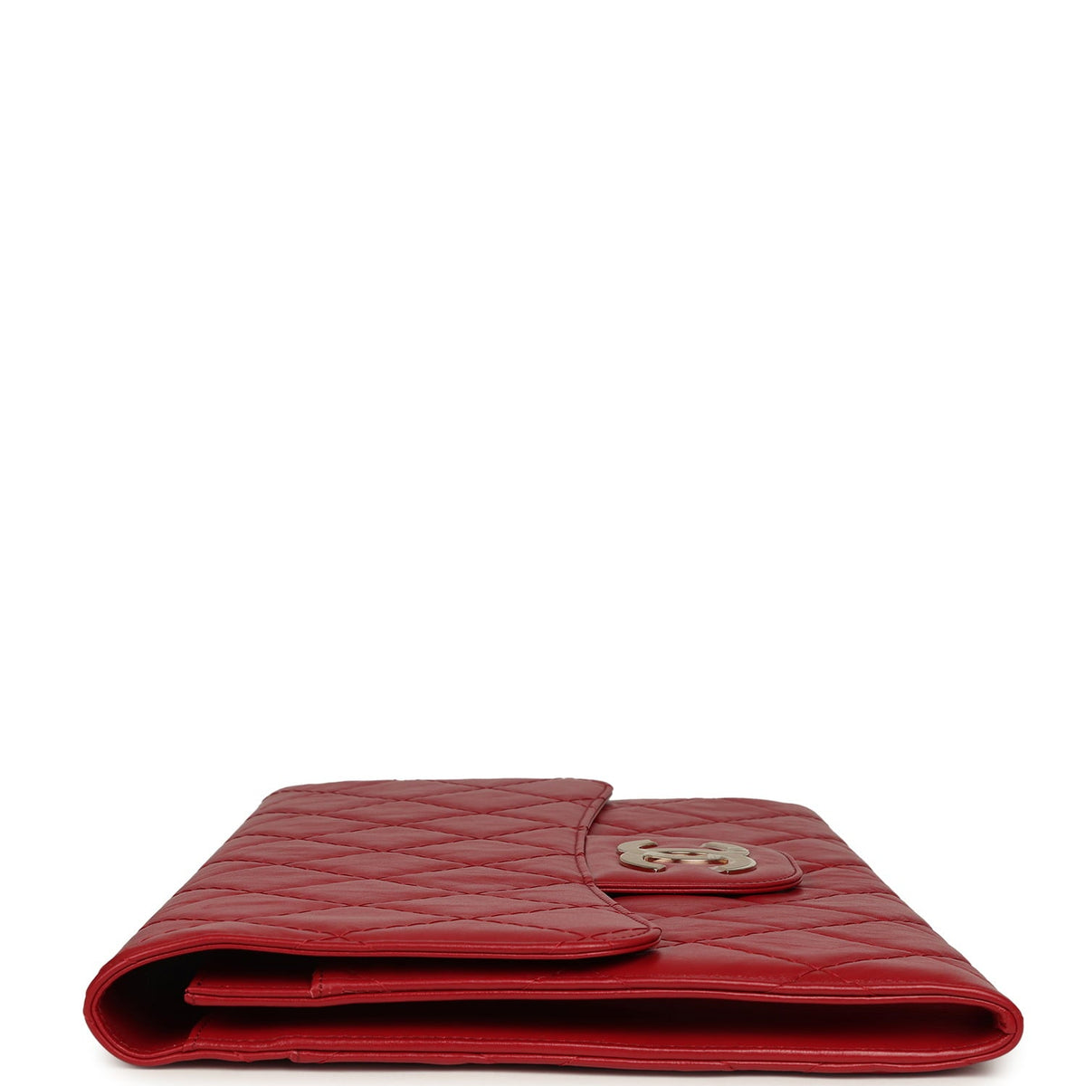 Chanel XXL CC Clutch Red Shiny Crumpled Calfskin Gold Hardware