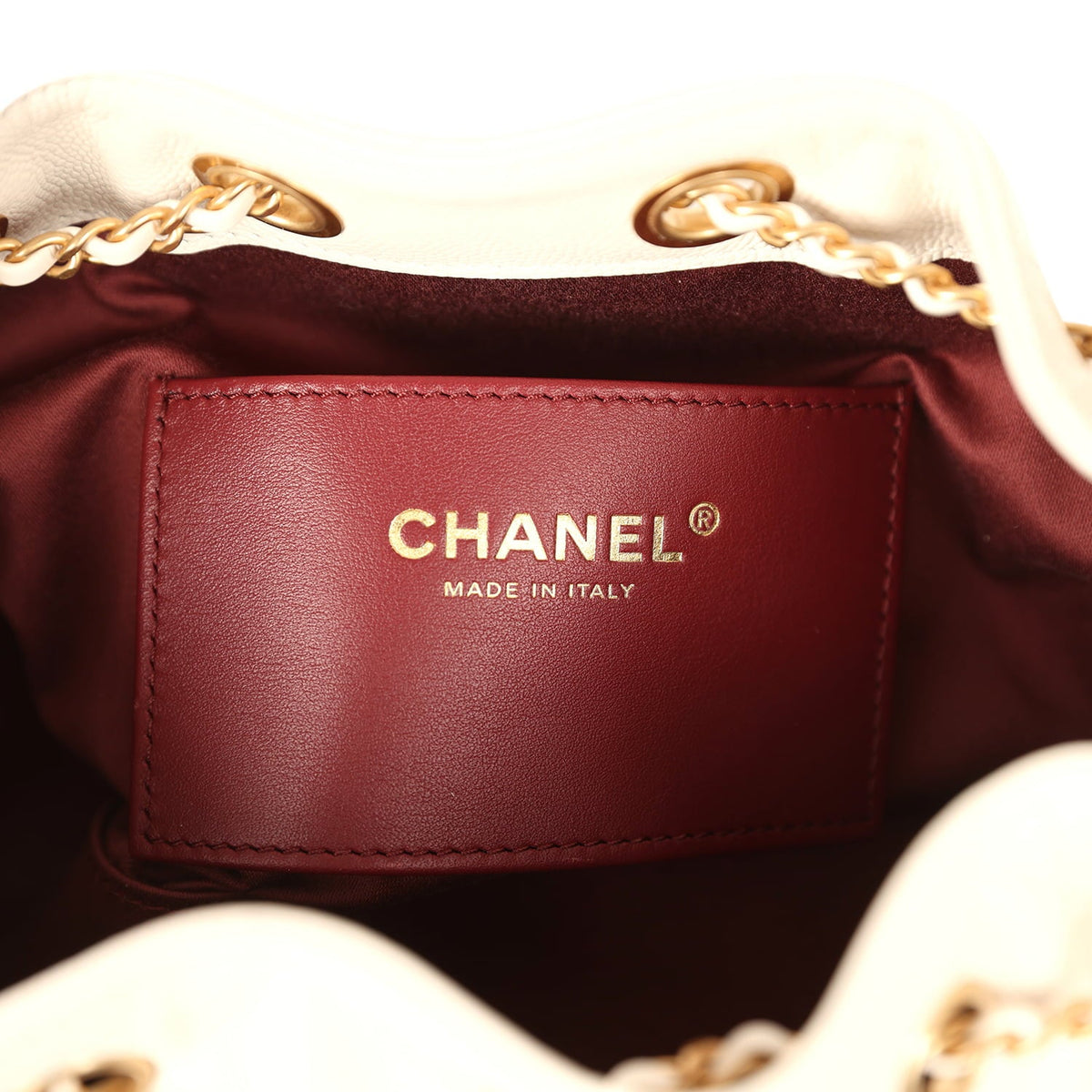 Chanel Mini 25 Hobo Bag White Caviar Antique Gold Hardware