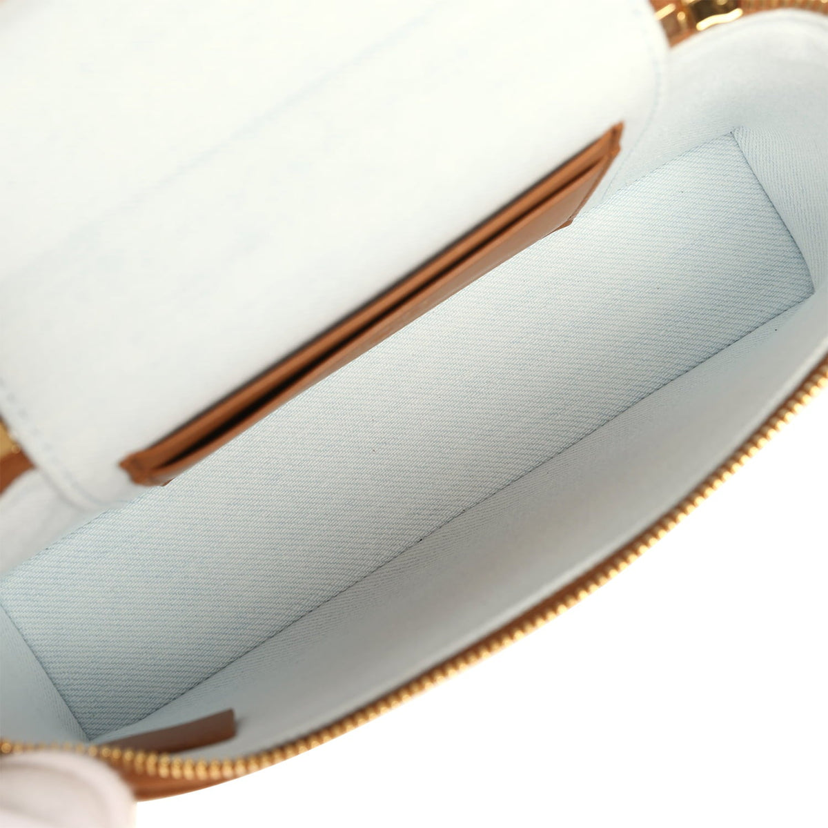 Chanel Coco Beach Top Handle Long Vanity Case with Chain Light Blue Denim and Brown Calfskin Gold Hardware