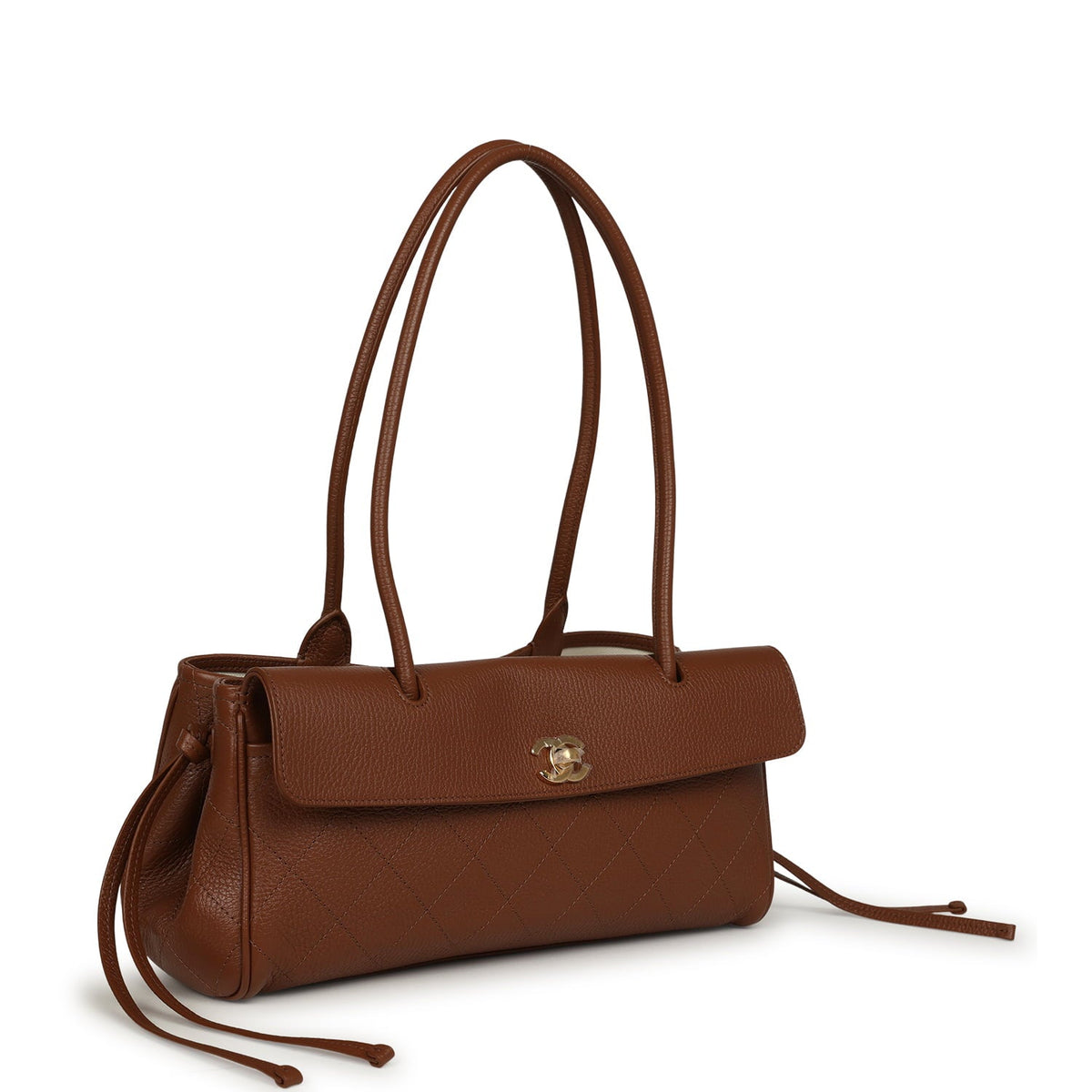 Chanel Small "Urban Essential" East West Shopping Tote Brown Caviar Gold Hardware