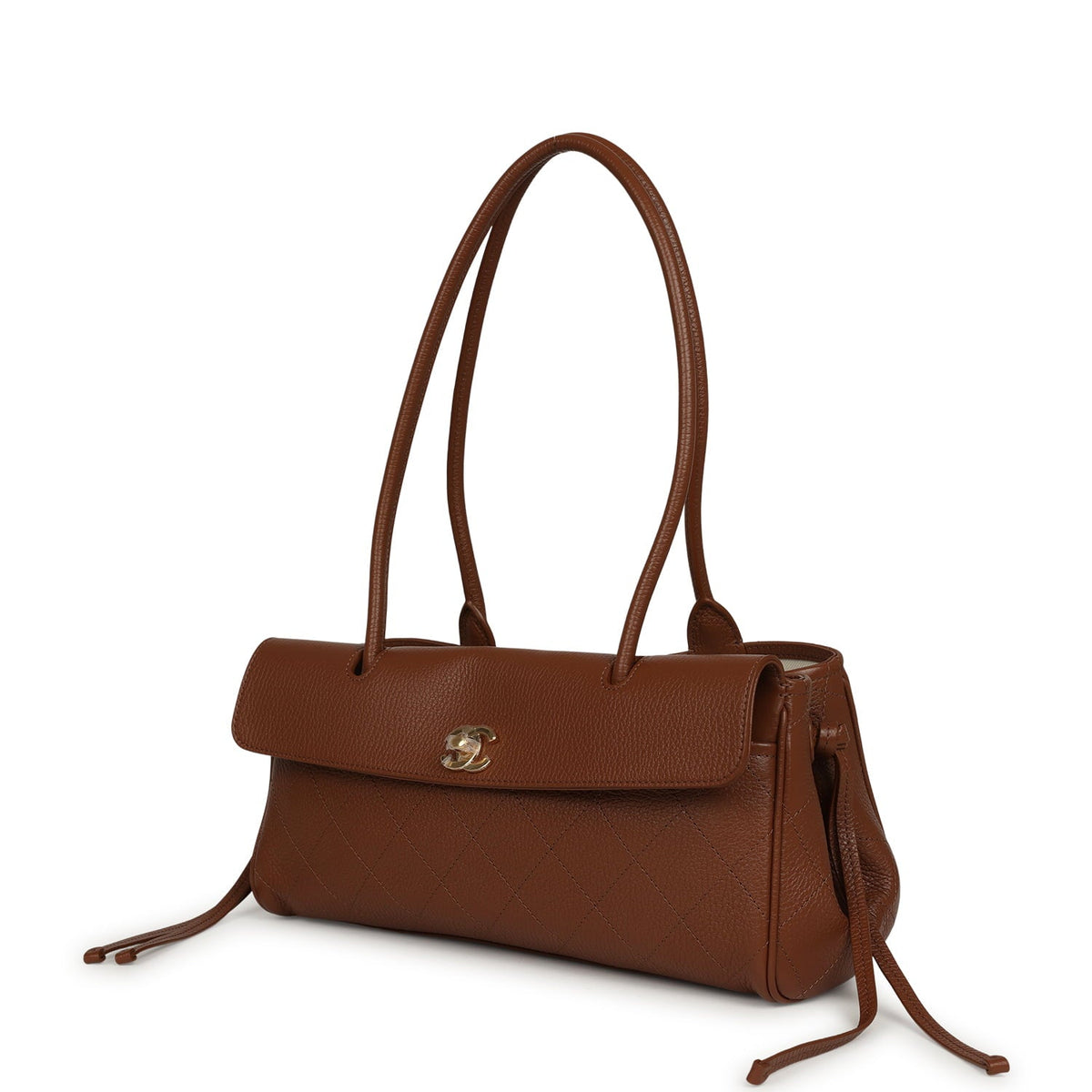 Chanel Small "Urban Essential" East West Shopping Tote Brown Caviar Gold Hardware