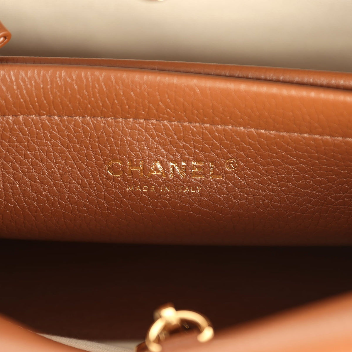 Chanel Small "Urban Essential" East West Shopping Tote Brown Caviar Gold Hardware