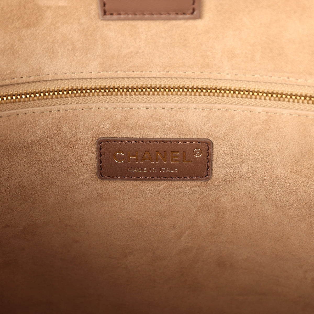 Chanel Large Cerf Shopping Bag Brown Calfskin Gold Hardware