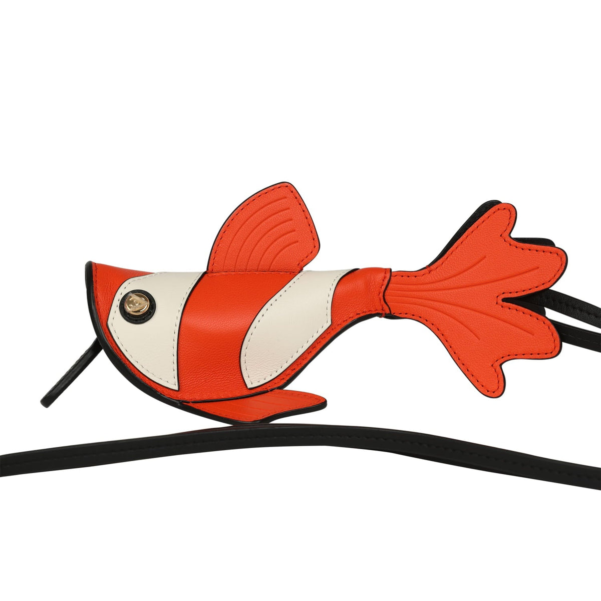 Chanel Coco Beach Mini Clownfish Bag Charm Orange, White, Black Lambskin Gold Hardware