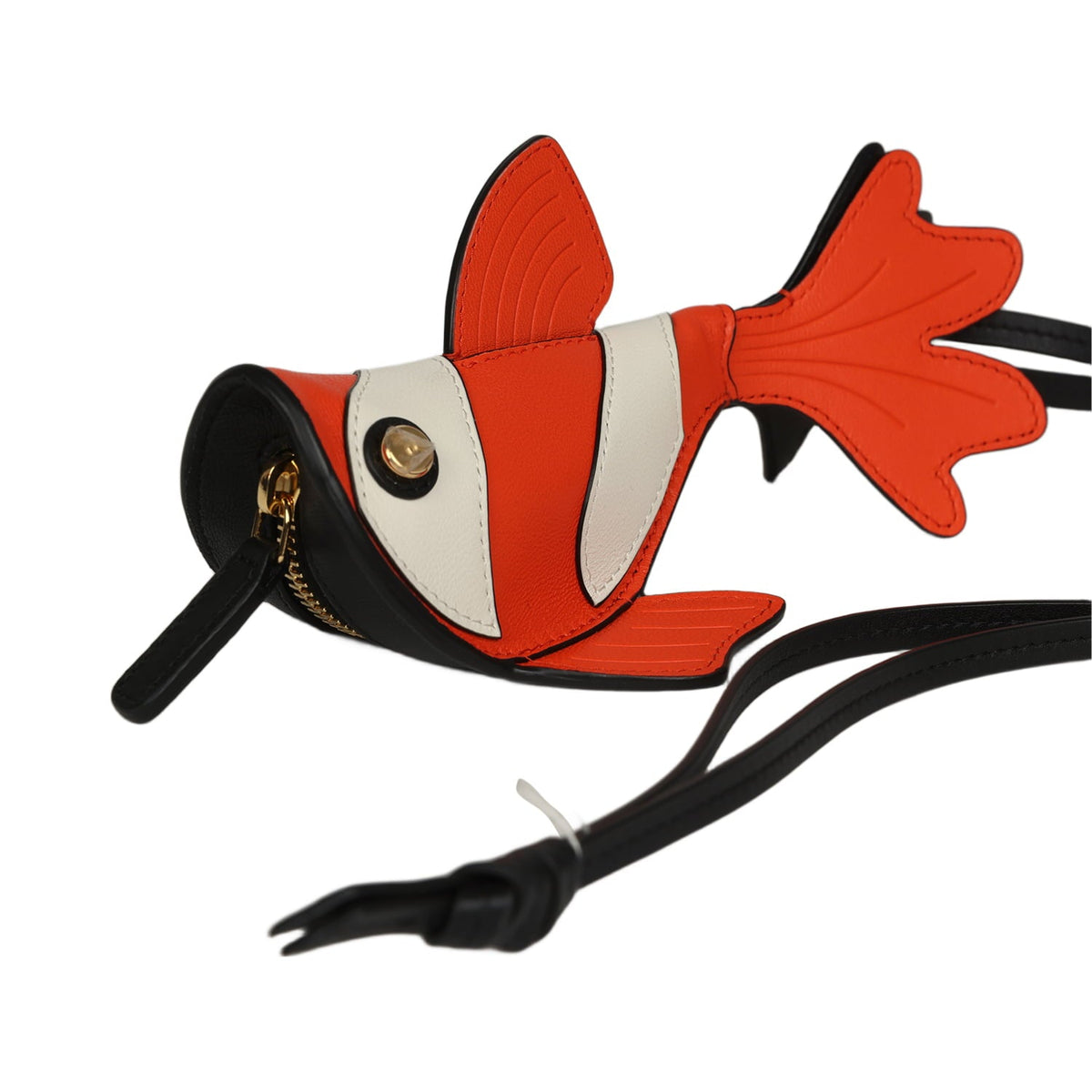 Chanel Coco Beach Mini Clownfish Bag Charm Orange, White, Black Lambskin Gold Hardware