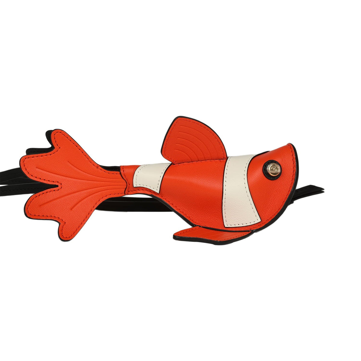 Chanel Coco Beach Mini Clownfish Bag Charm Orange, White, Black Lambskin Gold Hardware